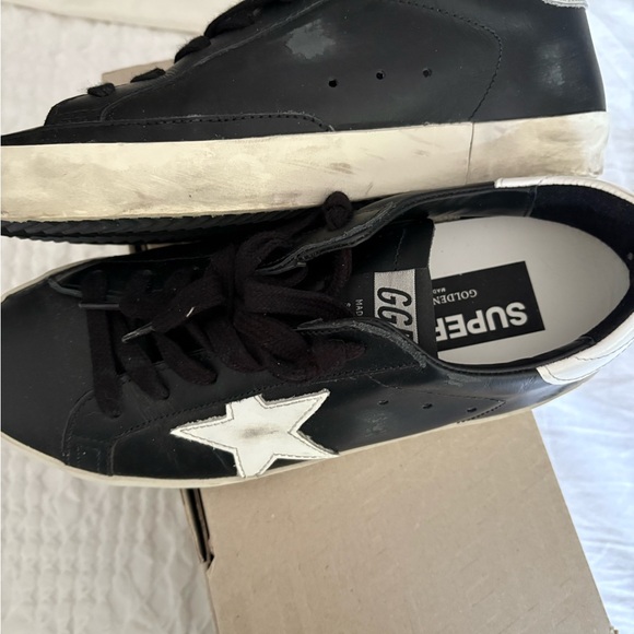 Golden Goose Black and White Superstar Sneakers - Picture 4 of 8